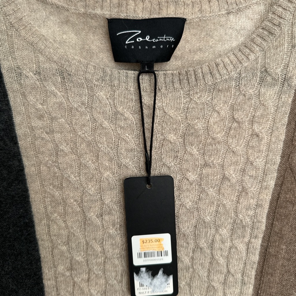 Brunello Cucinelli Color Block Sweater - Black, Brown, Gray, Cream - Picture 6 of 9